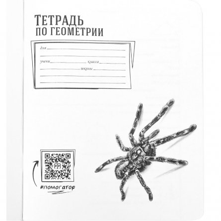 Тетрадь предметная 48л., А5, клетка, Проф-Пресс,"BLACKSOFT. Геометрия" скрепка, хол. фольга, софт-тач, выб. лак, тиснение, со справочным материалом фото 2