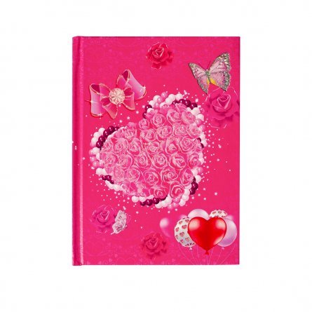Подарочный блокнот в футляре 11 см * 15 см, 7БЦ, Alingar, ламинация, блестки, замочек, 40 л., линия, "Сердечки", розовый фото 3