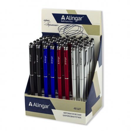 Ручка шариковая, автоматическая, Alingar, "Гармония" синяя, 0,7 мм., цветной корпус фото 1