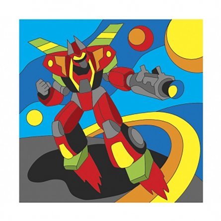 Картина по номерам Рыжий кот, 15х15 см, с акриловыми красками, холст, "Мир роботов" фото 1