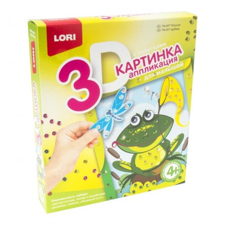Картина из пайеток Lori, 3D, картонная упаковка,  "Лягушка" фото 1