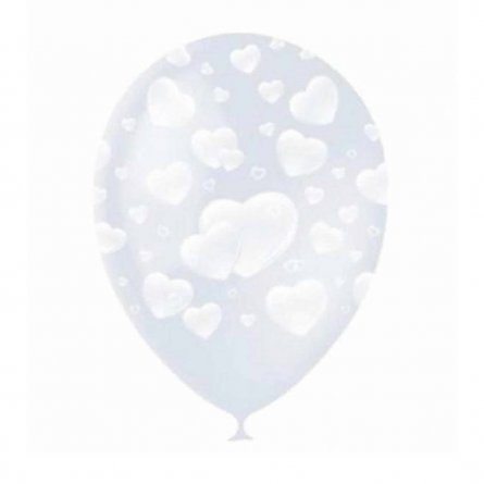 Воздушные шары М12"/30 см Декоратор (растр) 5 ст. рис. "Сердца", 25 шт. шар латекс фото 1