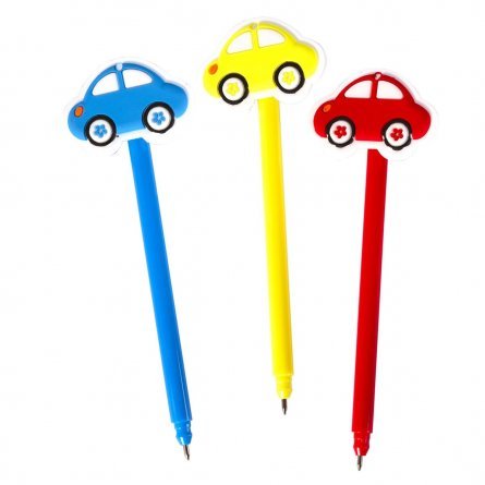 Ручка шариковая Alingar "Машинка", 0,7 мм, синяя, цветной пластиковый корпус фото 3