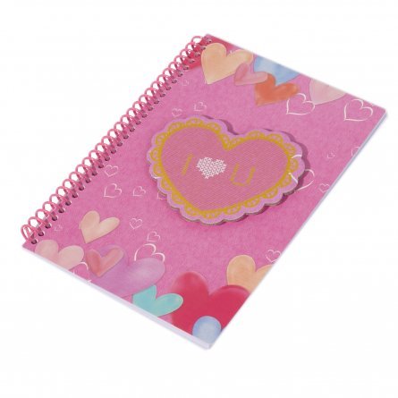 Подарочный блокнот, пакет, А5, Alingar, замочек, розовый, "Позолоченное сердце" фото 2