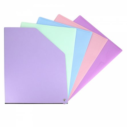 Архивная папка Alingar, A4, 330*250 мм, пластик, 1500 мкм, на резинке с 4 файлами, сиреневый фото 3