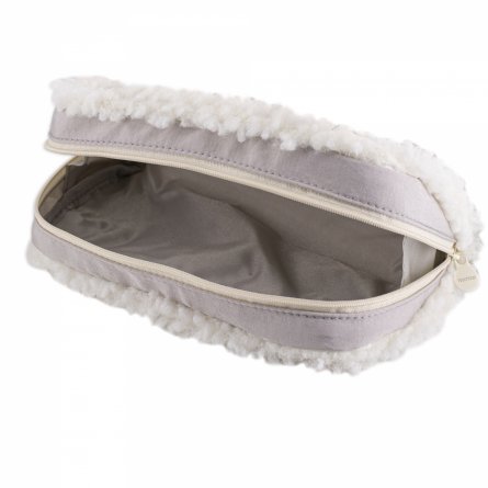 Пенал - косметичка Alingar, ткань, молния, боковой карман, карман-сеточка, плюш отделка, 200 х 90 х 45 мм, "OK. Style", микс (корич, св-серый, св-роз) фото 5