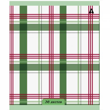 Тетрадь 36 л., А5, клетка, Alingar "Шотландская клетка. NEW", скрепка, офсет, мелованная бумага, 5 дизайнов в пленке т/у фото 3