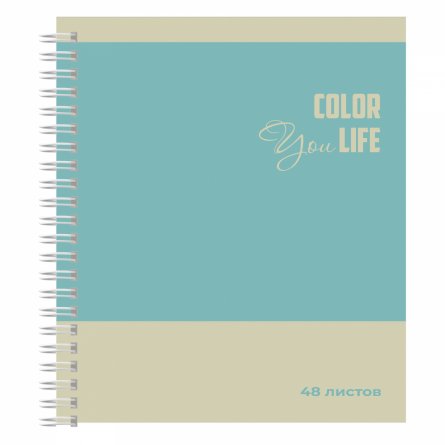 Тетрадь А5 48л., клетка, Alingar, гребень, блок офсет, мелованный картон (стандарт), "Your life", 4 дизайна в пленке т/у фото 3