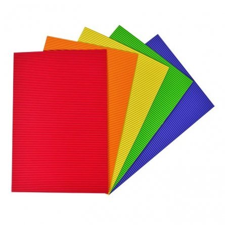 Картон цветной Каляка-Маляка, А4, гофрированный, 5 листов, 5 цветов, картонная папка фото 2
