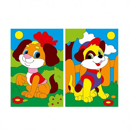 Картина по номерам Рыжий кот, 10,2х15,2 см, холст-мини, "Любимые щенки" фото 1