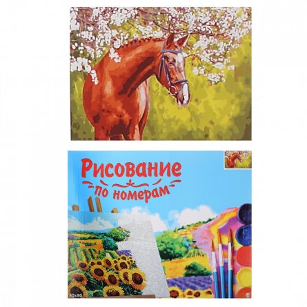 Картина по номерам Рыжий кот, 40х50 см, с акриловыми красками, холст,  "Лошадь в саду" фото 1