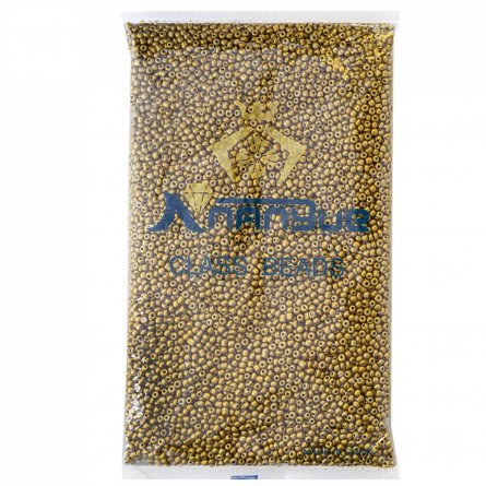 Бисер Alingar размер №8 вес 450 гр., золото, непрозрачный, пакет фото 1
