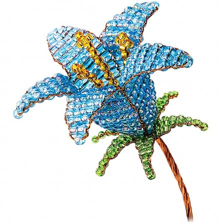 Набор для изготовления цветка из бисера  Клевер, 155х110х30 мм, картонная упаковка, "Голубой колокольчик" фото 2