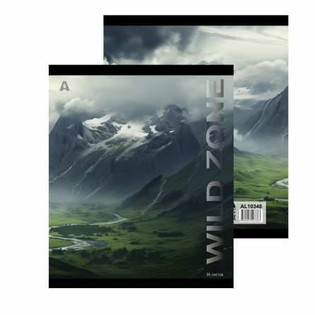 Тетрадь 36 л., А5, линия, Alingar, "Wild zone", скрепка, офсет, мелованная бумага, 5 дизайнов в пленке т/у фото 2