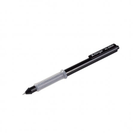 Ручка гелевая Alingar, "Exams", 0,5 мм, черная, автоматическая, игольчатый наконечник, резиновый грип, круглый черный пластиковый корпус, картон.упак фото 2