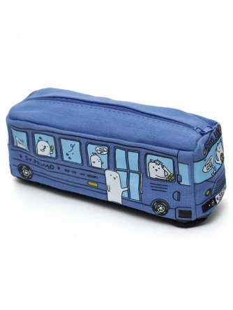 Пенал-косметичка Alingar, ткань, молния, 60 х 190 мм, "Автобус с котами", ассорти фото 1