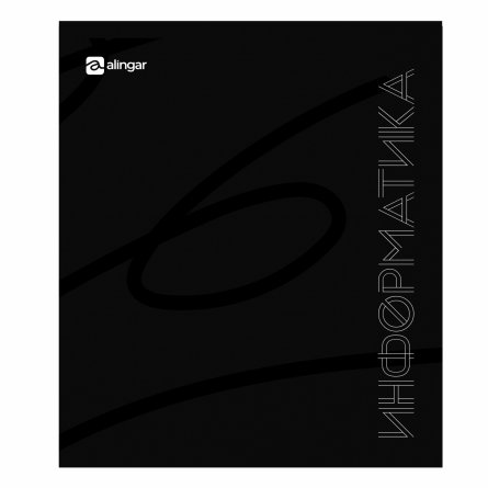 Тетрадь предметная "Информатика" А5 48л., клетка,  со справ. матер, скрепка, мелованный картон (стандарт), блок офсет, Alingar "Предметы на чёрном" фото 1