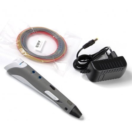 Ручка 3D Myriwell RP100A, пластик ABS - 3 цвета, серая, картонная упаковка фото 4