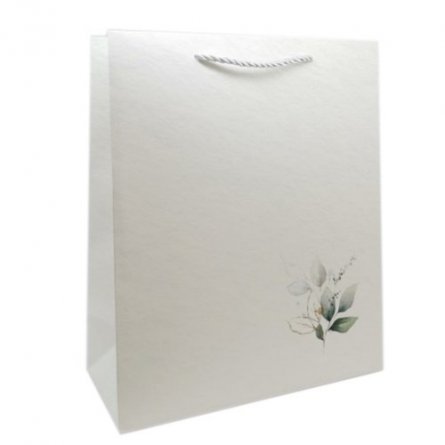 Пакет подарочный Миленд, 26,4*32,7*13,6 см (L), матовая ламинация "Лаконичные цветы" фото 1