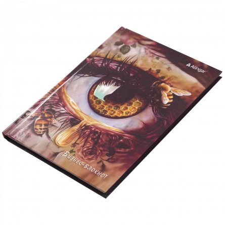 Бизнес-блокнот 80 л., А5, Alingar, 7БЦ, "Медовый взгляд", клетка, ламинация фото 3