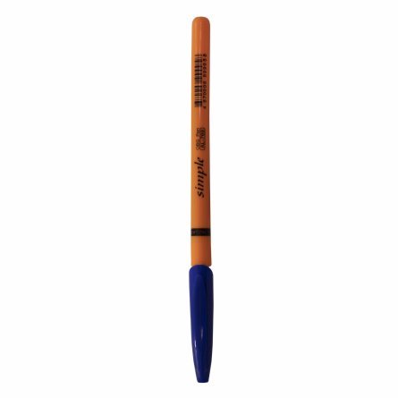 Ручка шариковая Alingar "Simple", 1 мм, синяя, игольчатый наконечник, круглый, оранжевый, пластиковый корпус, картонная упаковка фото 3
