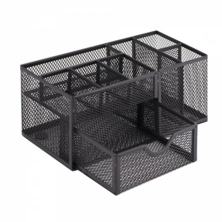 Подставка-органайзер д/канцтоваров, Alingar, металлическая, 20,5 см * 11,5 см*11 см, 8 отделений, выдвижной ящик, черный фото 3