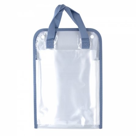 Папка-картотека с ручками Alingar, A4, 350х240 мм, 800 мкм, вертикальная, на кнопках, 13 отделений, прозрачная, глянец, синий цвет фото 1