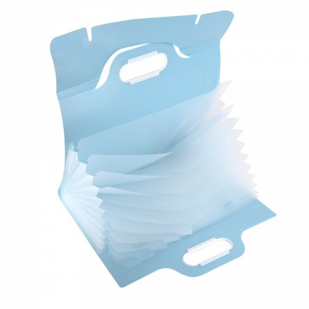 Папка-картотека Alingar, 332х302 мм, на резинке, прорезная ручка, пластик, 700 мкм, 11 отделений, голубой фото 2