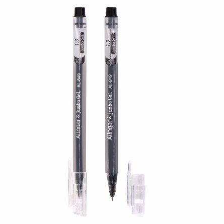 Ручка гелевая Alingar, "Jumbo GeL", 0,5 мм, черная, игольчатый наконечник, трехгранный, прозрачный, пластик. корпус, 12 шт/уп, карт. уп., европод фото 2