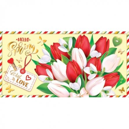Конверт для денег Мир открыток "Hello spring! ", 165х85 мм, фольга фото 1