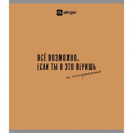 Тетрадь 48л., А5, клетка, Alingar "Всё в твоих руках", скрепка, мелованный  картон, блок офсет, 4 дизайна в пленке т/у фото 3