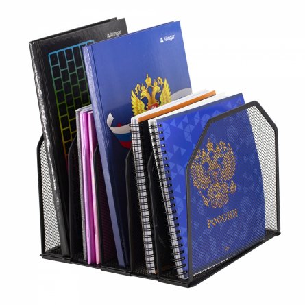 Лоток для бумаг вертикальный Alingar, металл, 240 мм, черный, настольный фото 1