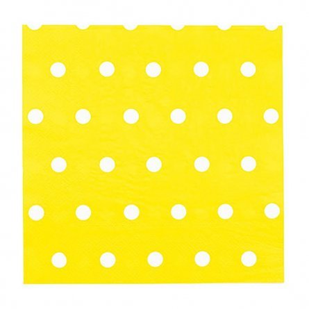 Салфетки "Горошек желтый" 12 шт. 33х33 см. фото 1