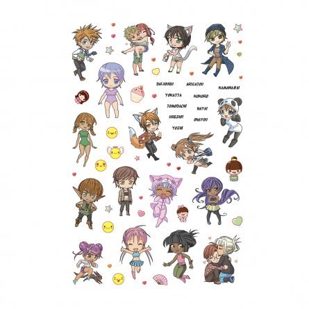 Наклейки-стикеры Anime&Kawaii, Контэнт-Канц, мелов. бумага, розовые, 10 л. фото 6