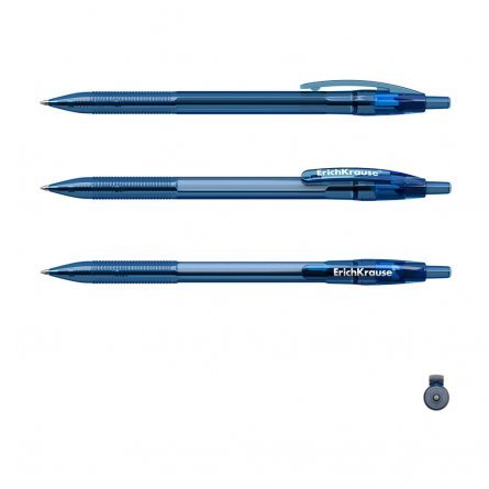 Ручка шариковая автоматическая Erich Krause "R-301 Original Matic", 0,7 мм, синяя, грип-зона, шестигранный, пластиковый корпус, картонная упаковка фото 2