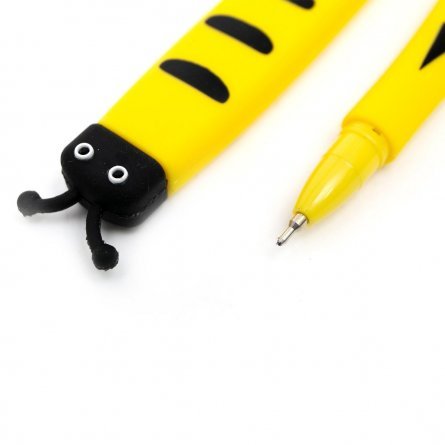 Ручка шариковая, Alingar, "Miss Bee" синяя, 0,7 мм., игольчатый наконечник, soft корпус фото 3