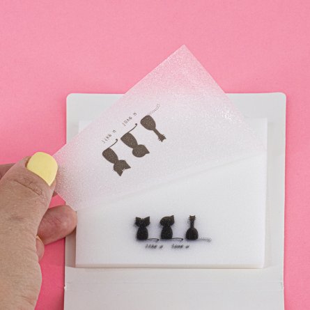 Прозрачные стикеры для заметок с клеевым краем, Alingar, 75 х 75 мм, 50 л., покрытие starlight touch, "Three CATS", зеленый, водонепрониц., европодвес фото 2