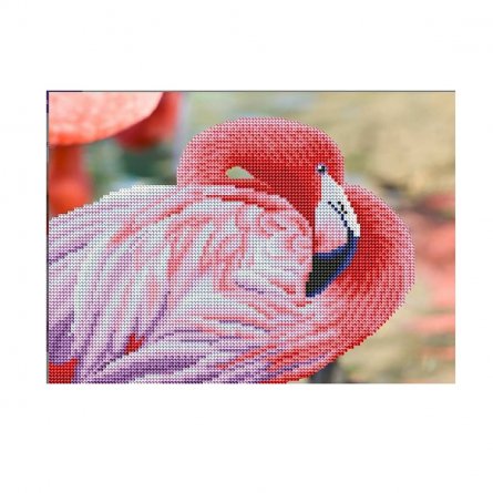 Алмазная мозаика Рыжий кот, на подрамнике, с частичным заполнением, (матов.), 30х40 см, 15 цветов, "Розовый фламинго" фото 1