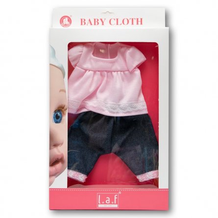 Набор одежды для куклы 45 см, текстиль ( топик + джинсы ) фото 1