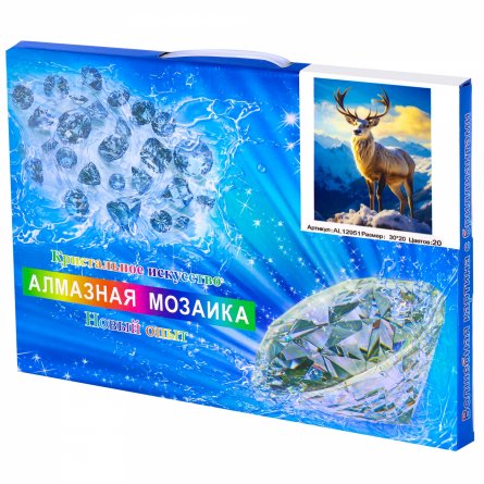 Алмазная мозаика Alingar, на подрамнике, ) 20х30 см, , " Олень на горе" фото 2