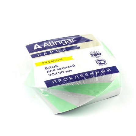 Блок бумажный для записей премиум Alingar, 9*9*4,5 см,  цветно-белый (витой проклееный фото 1