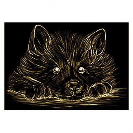 Гравюра с эффектом золота Рыжий кот, А4, пакет, "Пушистая собачка " фото 1