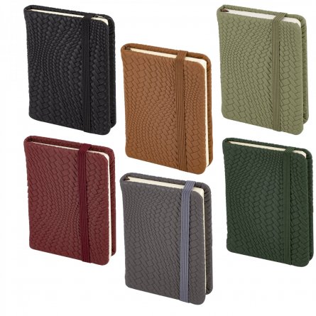 Записная книжка 96 л., А7, Alingar, "MIX", клетка, 7БЦ, ПВХ, ляссе, на резинке, ассорти фото 1