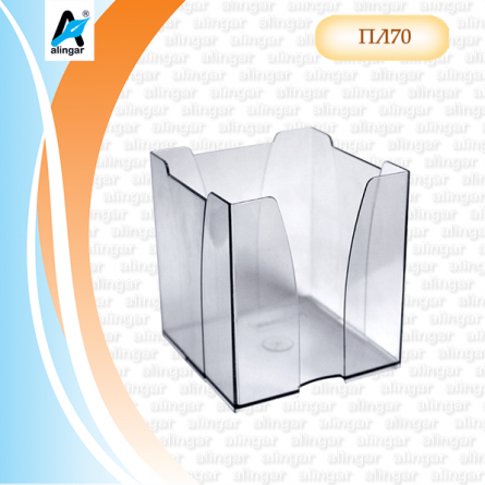 Пластиковый бокс для бумажного блока Стамм, ЭКСПЕРТ, 9*9*9 см., прозрачный фото 1