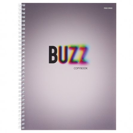 Тетрадь 80л., А4, клетка, Проф-Пресс "BUZZ", гребень, мелованный картон фото 1
