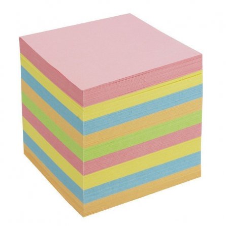Блок бумажный для записей Alingar "Премиум", 9*9*9 см, цветной, непроклееный, пластиковый бокс фото 2
