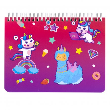 Скетчбук 205*158мм.,60л., "Яркий микс", 100 г/м2, Alingar, гребень, мелованный картон, жёсткая подложка,офсет фото 3