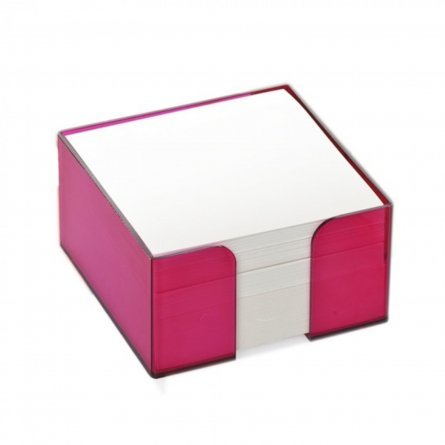 Блок для заметок Стамм, белый+бокс 9*9*5 см., пластик.бокс фиолетовый фото 2