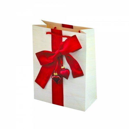 Пакет подарочный бумажный Alingar, (М) 18х24х8,5 см, "Бант", ламинация, (4 дизайна в коробе) фото 4