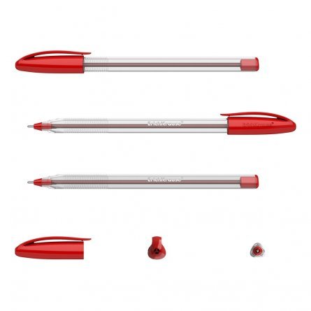 Ручка шариковая Erich Krause,"U-108 Classic Stick", 1,0 мм, красная, игольчатый наконечник, круглый цветной пластиковый корпус фото 2
